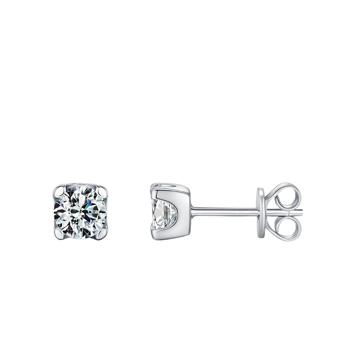 925 Sterling Silver 0.50 ct Moissanite Threaded Stud