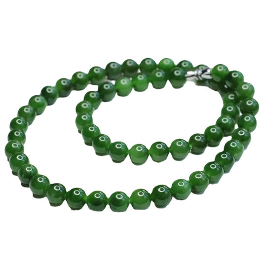 Natural Hetian Jade Necklace Russian Spinach Green Jasper Jewelry