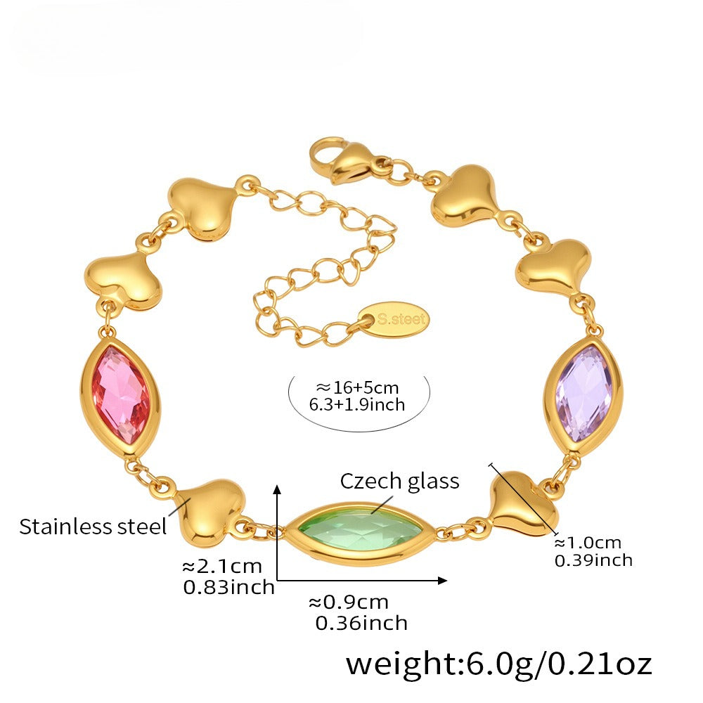 Planderful Czech Glass Love Splicing Bracelet For Her