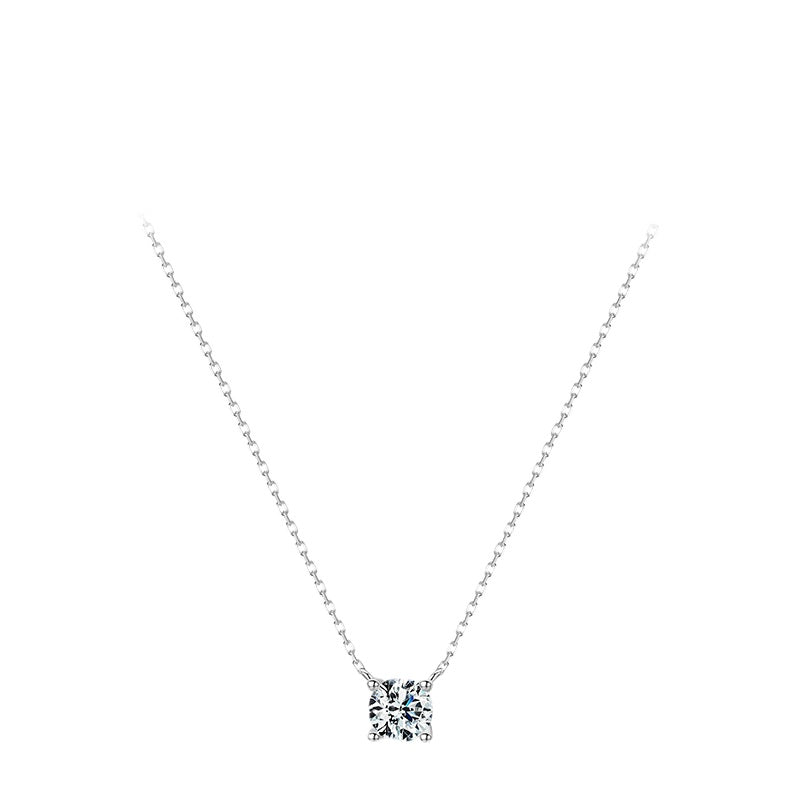 Sterling Silver Sparkling Zircon Necklace with Cross Chain