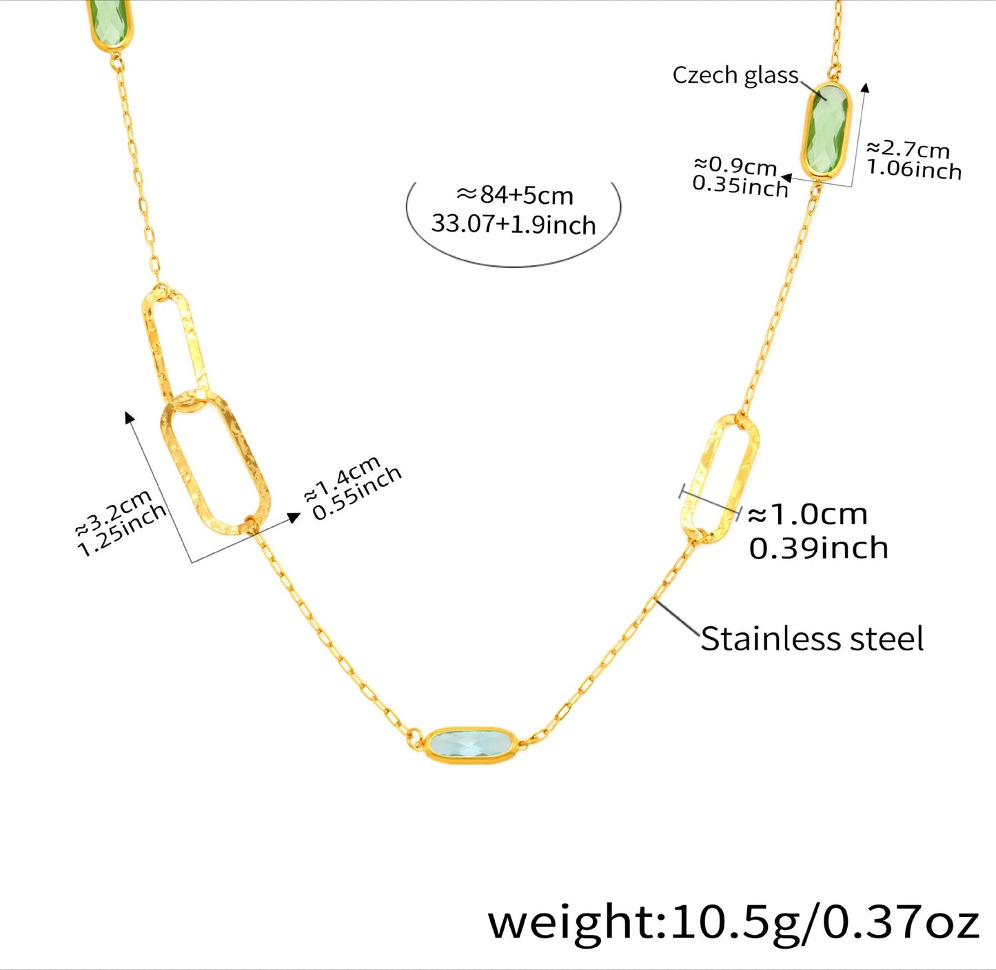 Planderful Transparent Glass Clavicle Necklace Double Layer