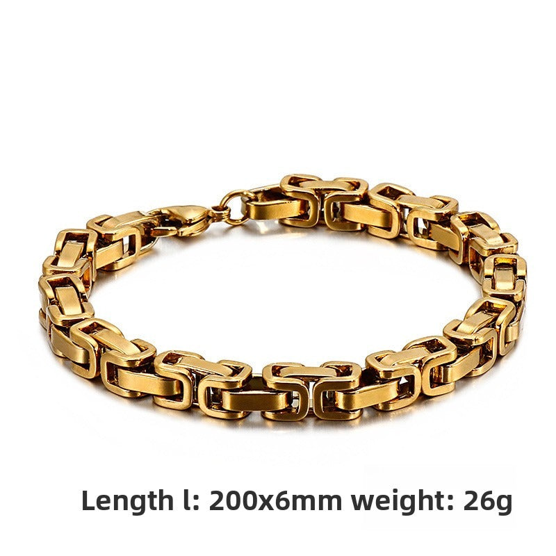 Men's Titanium Steel Handmade Emperor Chain – Stainless Steel Return Bracelet