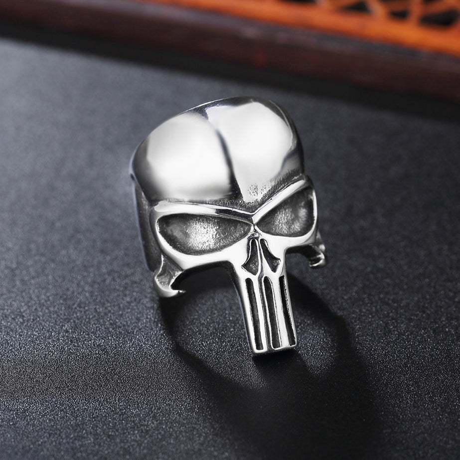 Halloween Biochemical Warrior Skull Helmet Titanium Steel Ring for Men