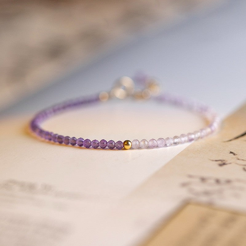 Exquisite Lavender Amethyst Bracelet with 14k Gold Bead