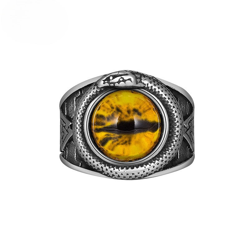 Steel Ring – Vintage Demon Eye Ring For Men, Punk Retro Style Jewelry Gift For Him