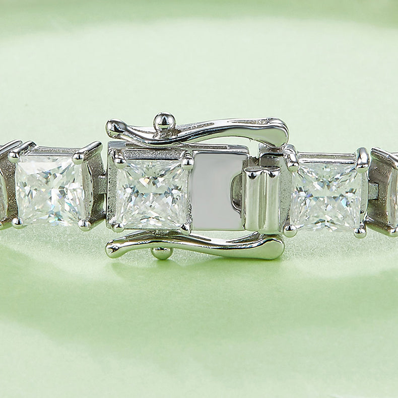 Tennis Chain 0.5 Carat Princess Cut Moissanite Bracelets