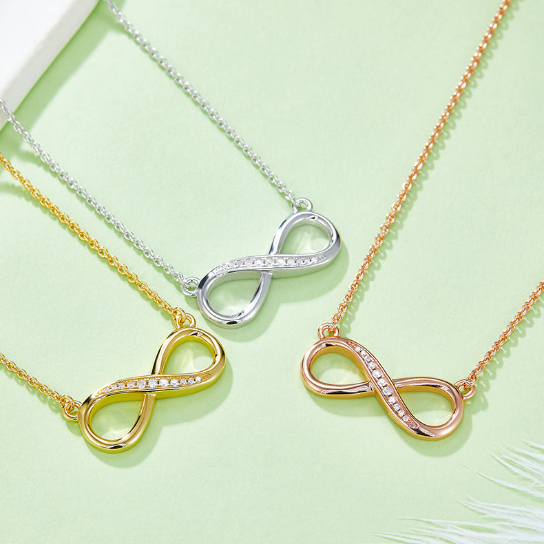 Infinite Symbol Pendant Moissanite Sterling Silver Necklace