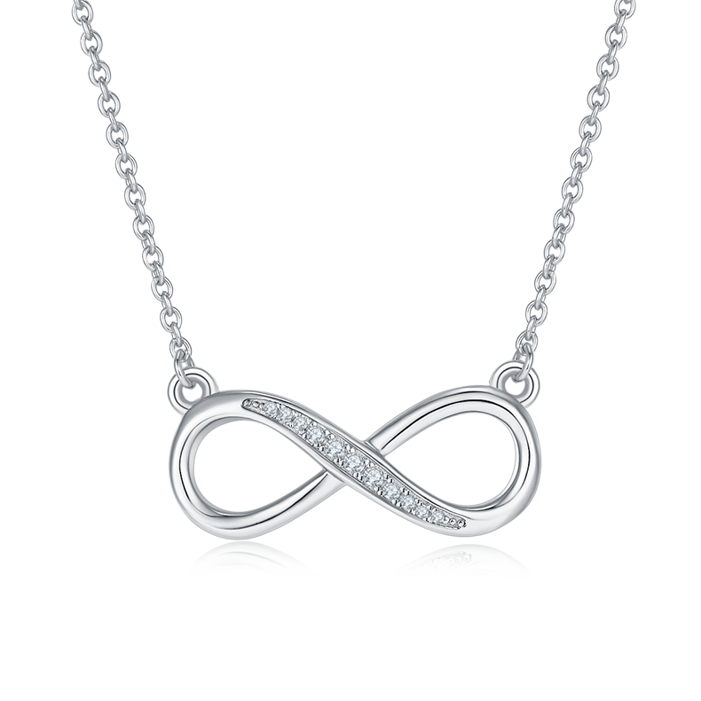Infinite Symbol Pendant Moissanite Sterling Silver Necklace