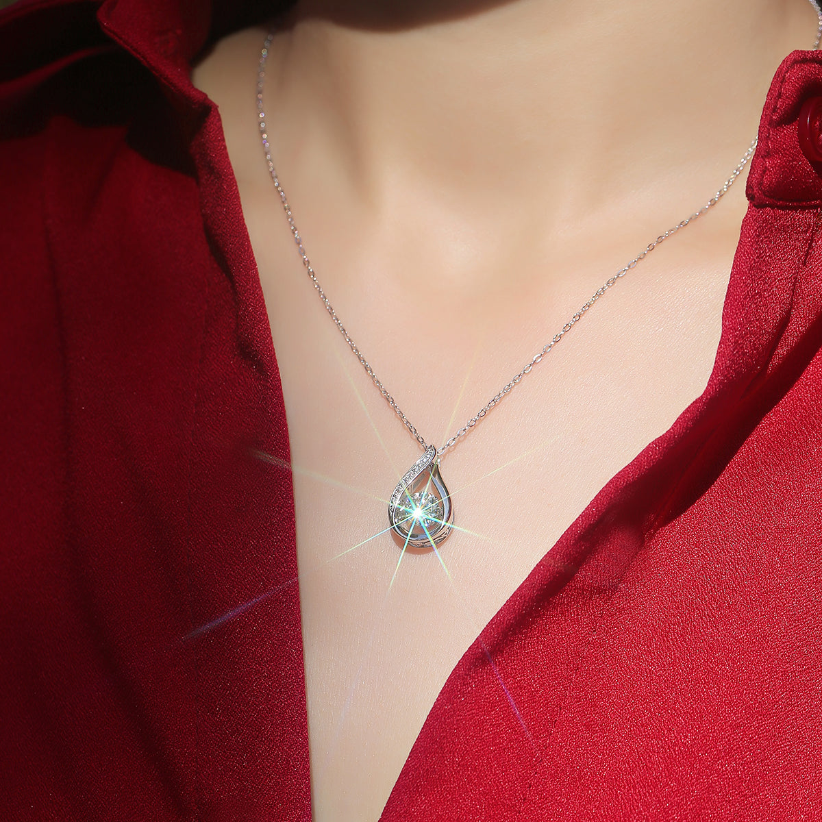 1.0 Carat Moissanite S925 Silver Plated 18K Gold Necklace