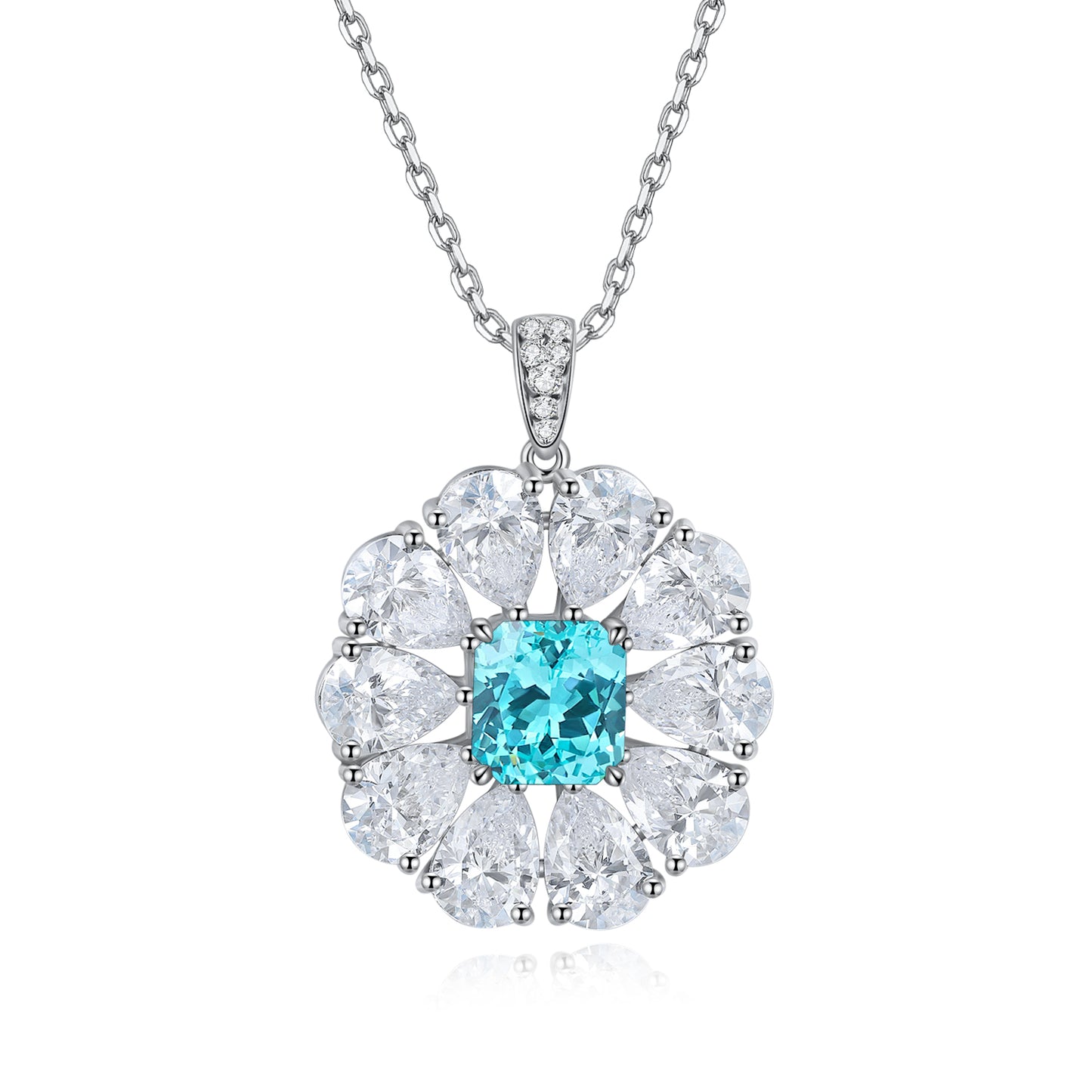 2.2 Carat Round Shape Lab Grown Gemstone Pendant Necklace