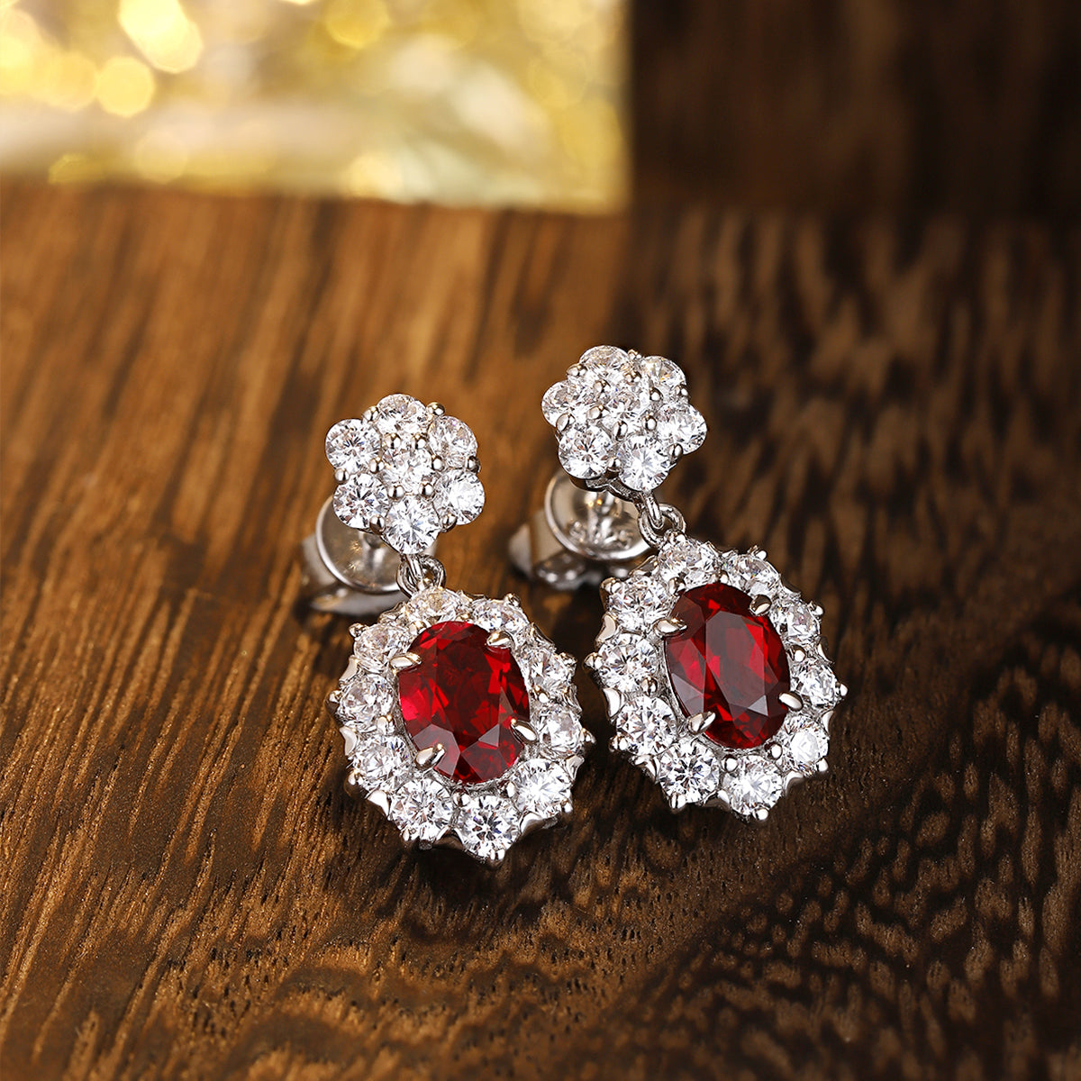 2.32 Carats Oval Shape Lab Grown Gemstone Pendant Earrings