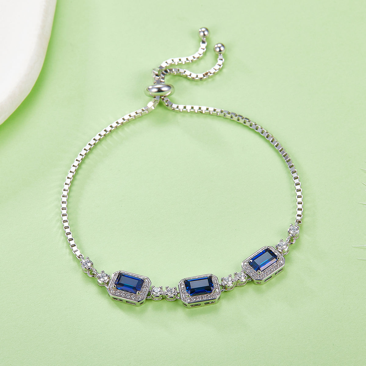 1.4 Carat Three Emerald-Cut Lab Grown Gemstones Bracelet