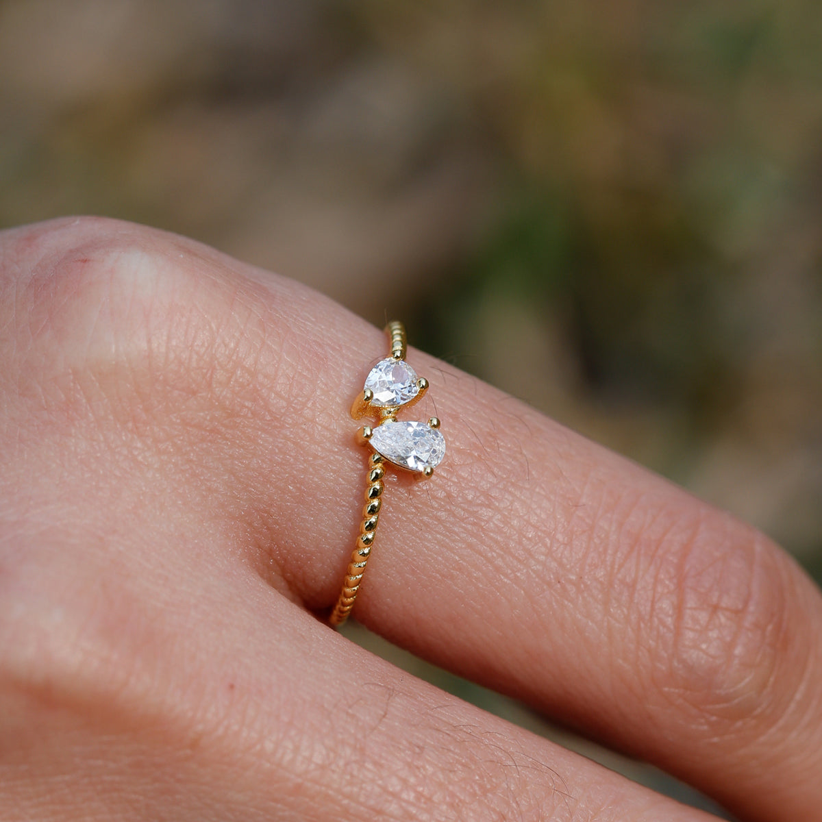 Planderful 0.65Ct Moissanite Ring For Women S925 Silver Plated Gold Twisted Rope Design