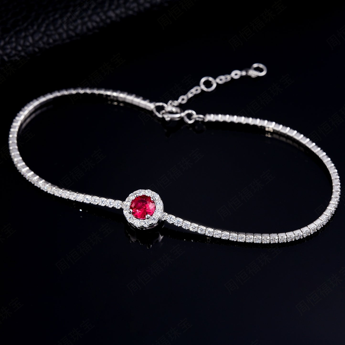 Planderful Lab Grown Gemstone Bracelet S925 Silver Plated 5.0mm Colorful Gems For Women