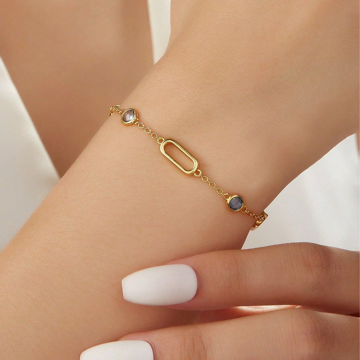 Planderful Spinel Bracelet S925 Silver Plated Gold Colorful Stones For Her Everyday Genie