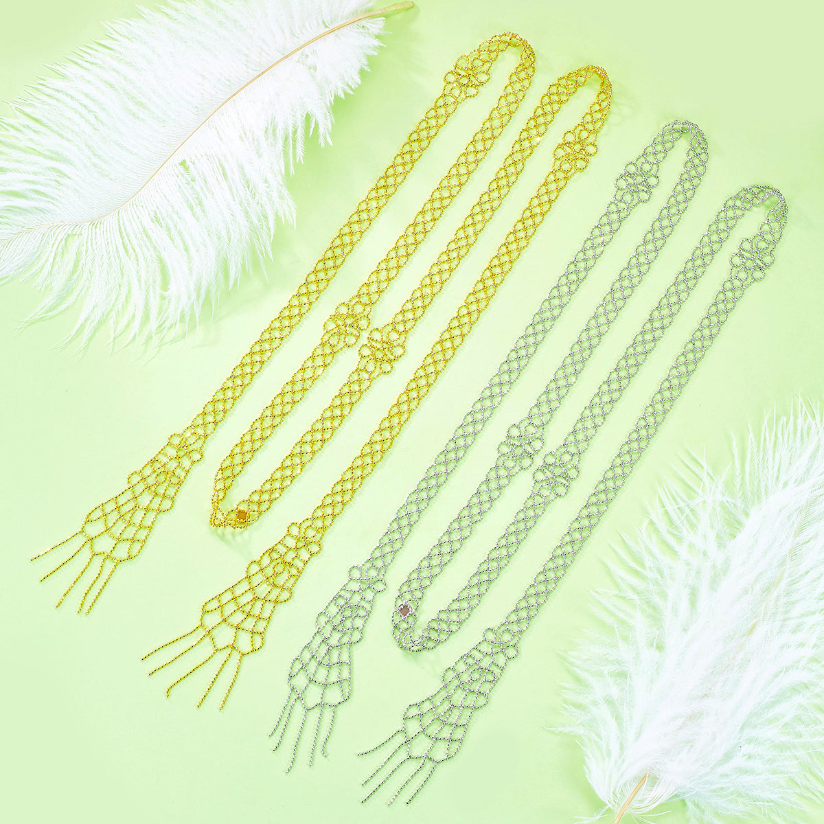 Planderful S925 Silver Plated Lace Necklace 100cm Long Chain Elegant Flower Pattern for Women