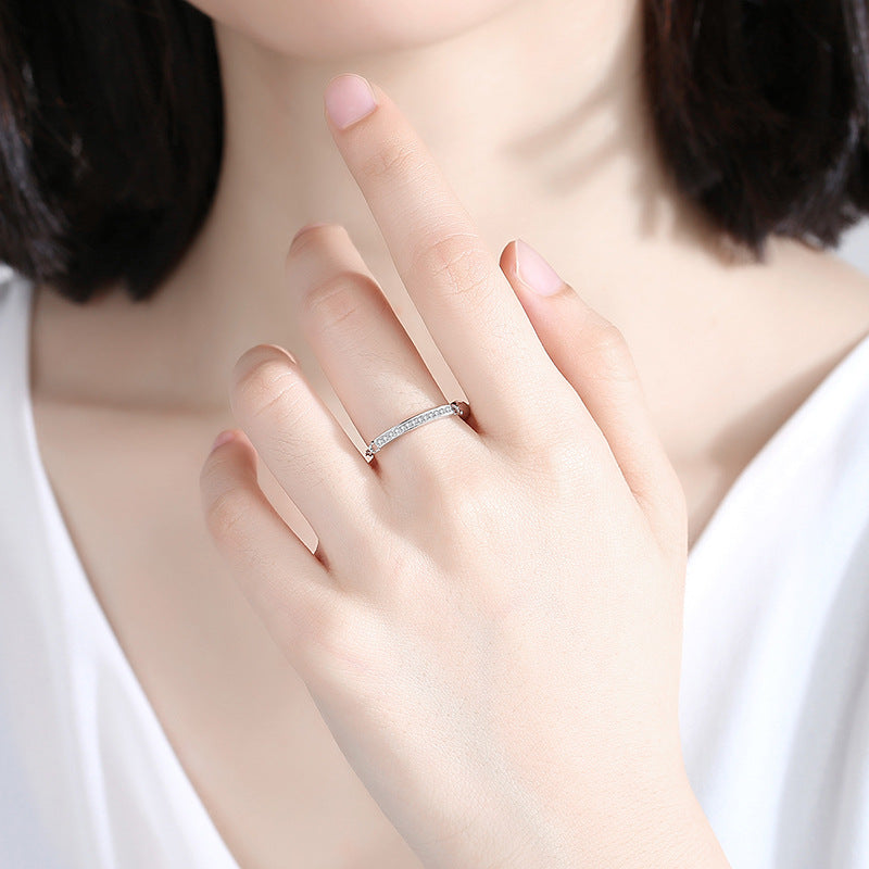 Zircon Silver Chain Ring
