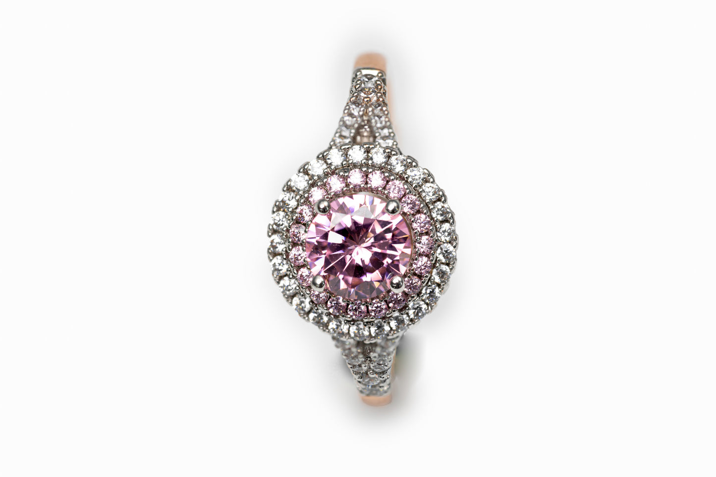 Rosé Gypsophila Paniculatal Ring- Purple Zircon Ring for Women