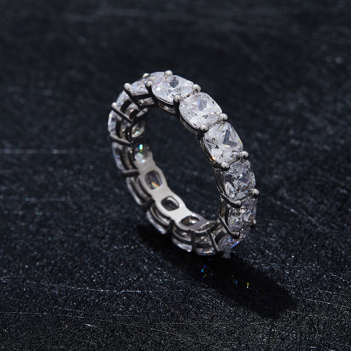 Classic Full Eternity Moissanite Band Ring for Women