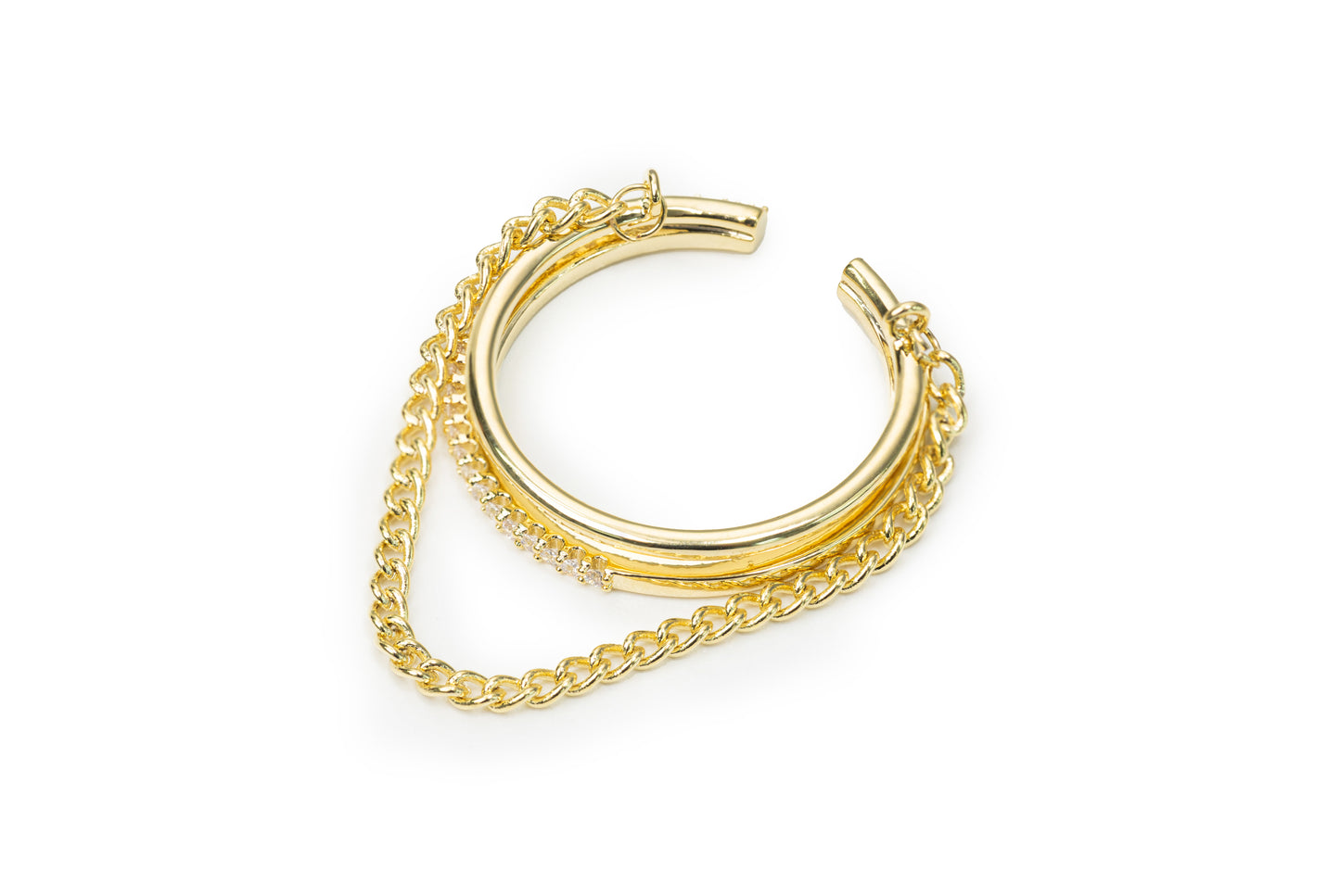 Layered Chain Shape Ring - Golden Ring for Women