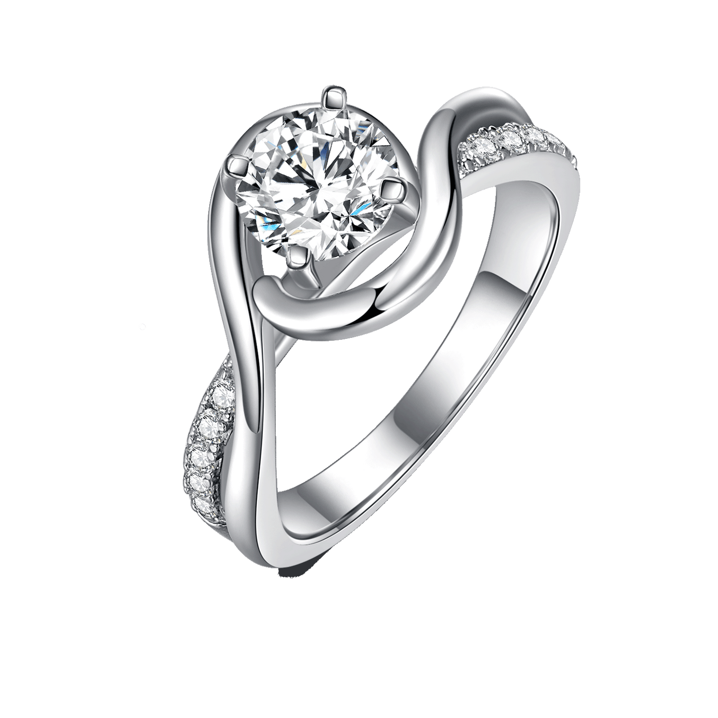 Moissanite Twist Engagement Ring for Women