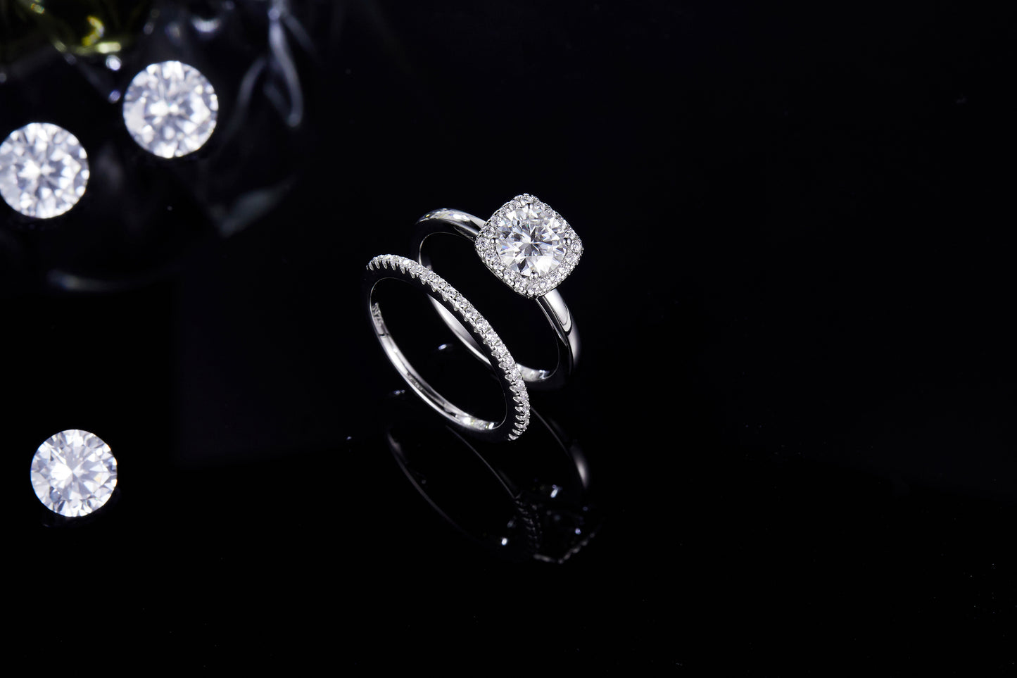 Classic Moissanite Band Ring Pack for Women