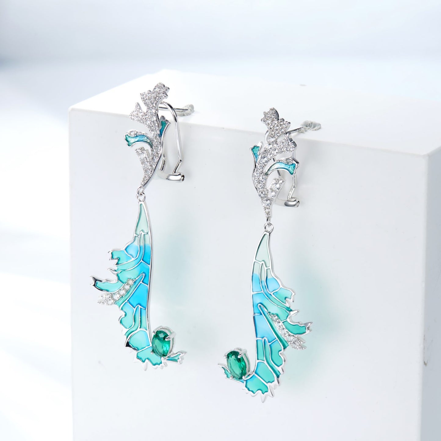 Romantic Theme Enamel Drop Earrings for Women