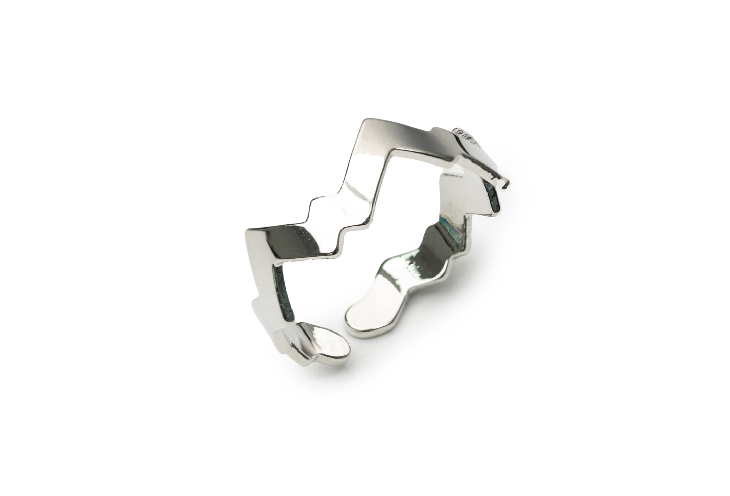 Planderful Glazed Irregular Crater Ring - Silver Ring for Women