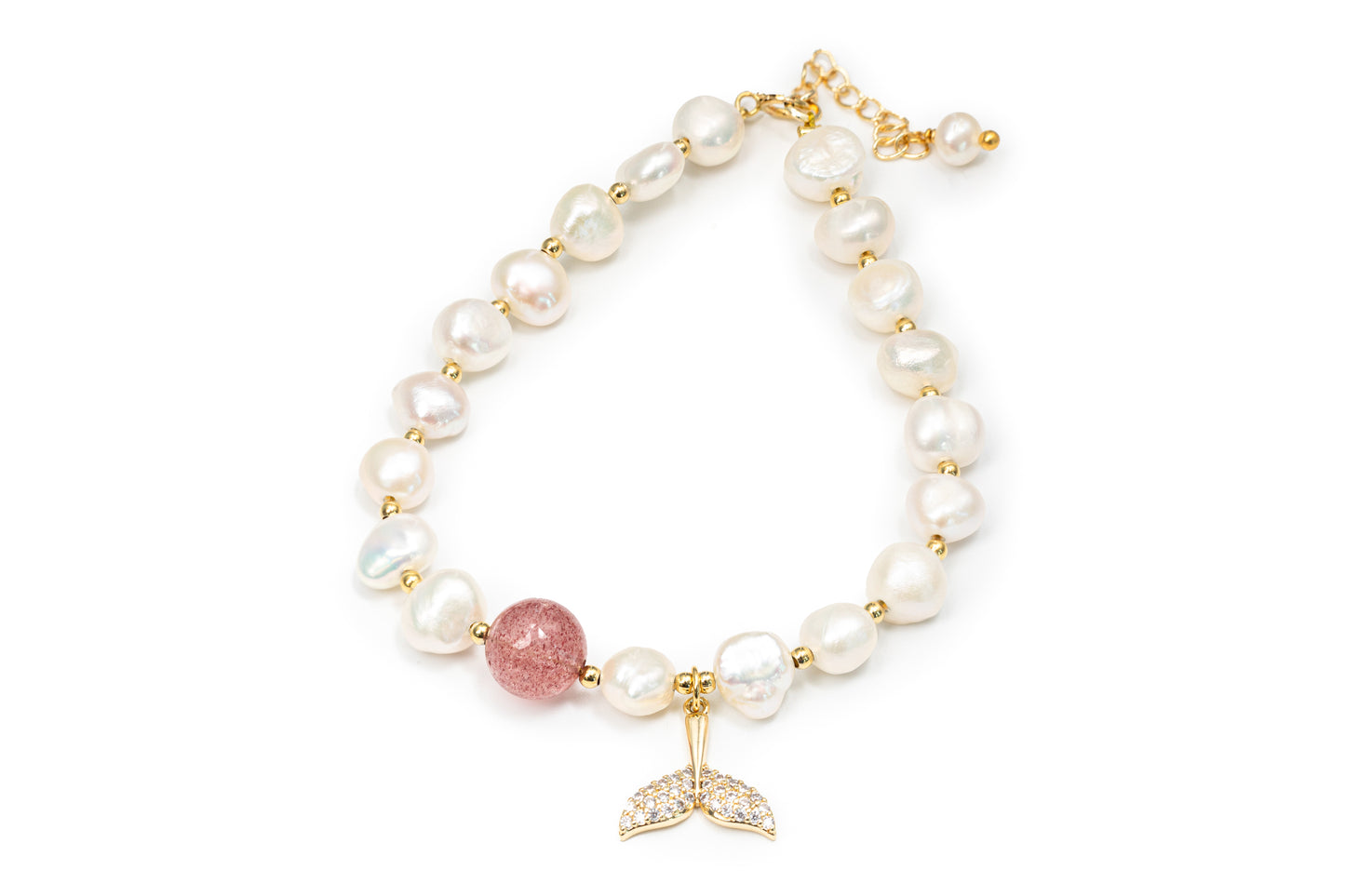 14K Gold Mermaid Freshwater Pearl Bracelet- Golden Bracelet for Women
