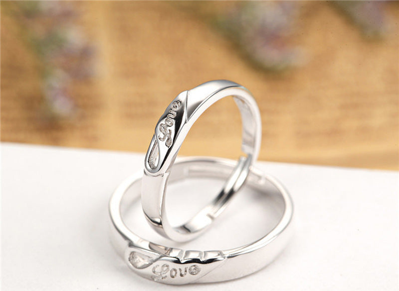 LOVE Wings Silver Couple Ring for Women