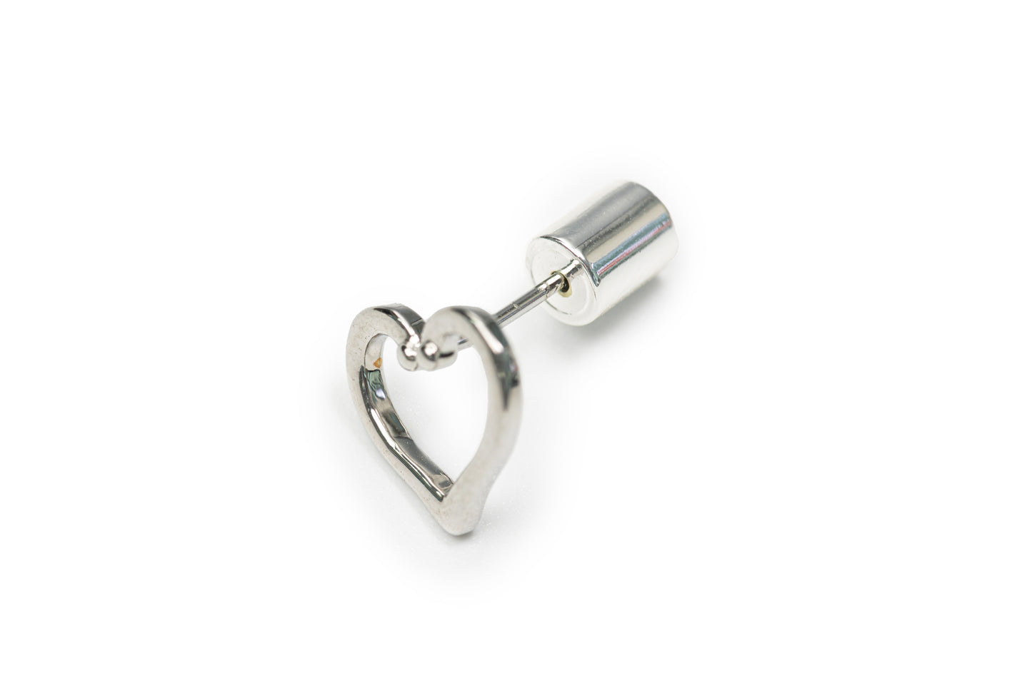 Planderful Clip and Stud with Heart - Silver Earrings for Women