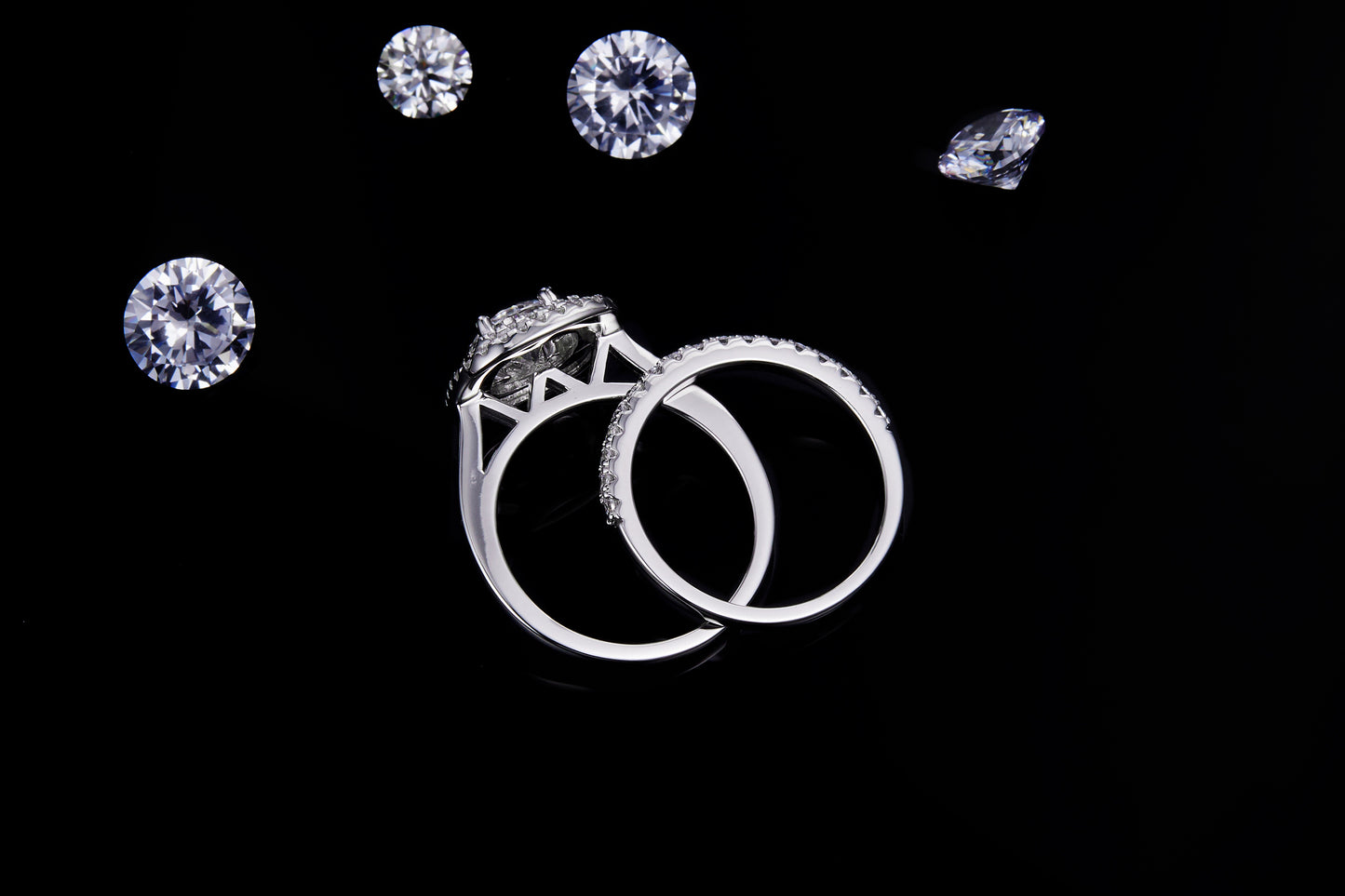 Moissanite Band Ring Pack for Women