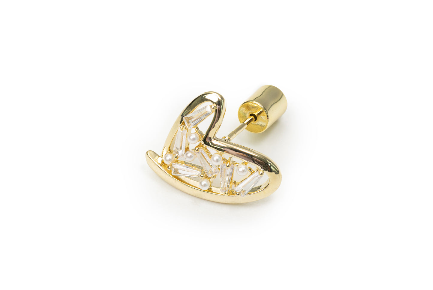 Planderful Golden Heart Studs - Golden Studs for Women