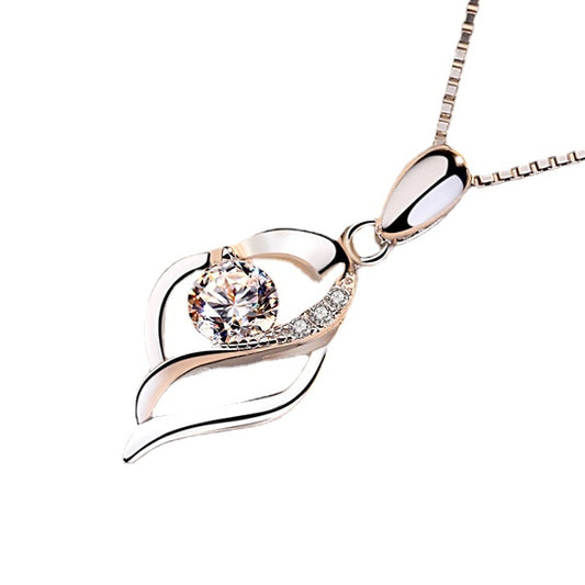 (Pendant Only) Valentine's Day Gift Spiral Heart-shaped with Zircon Silver Pendant for Women