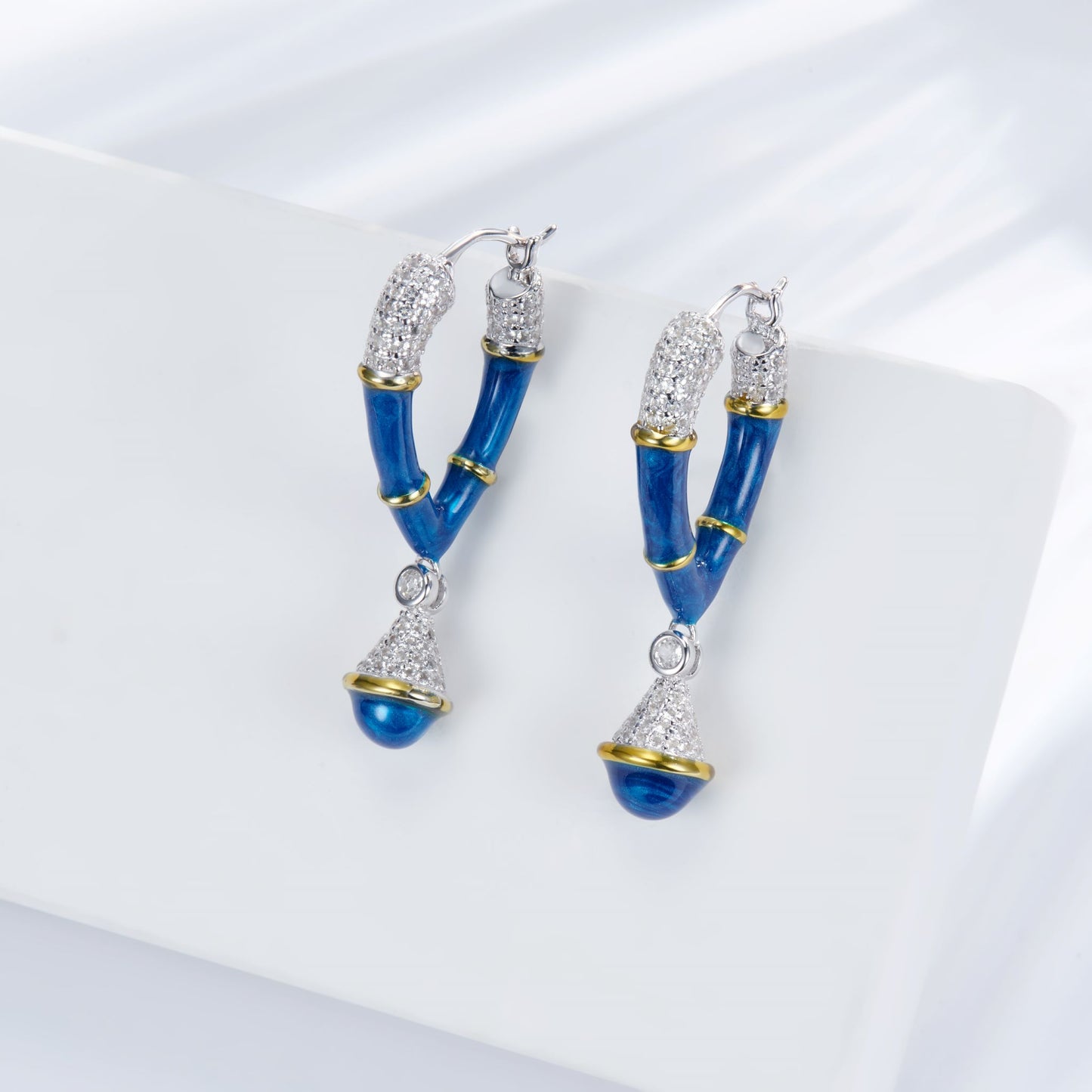 Starry Sky Enamel Drop Earrings for Women