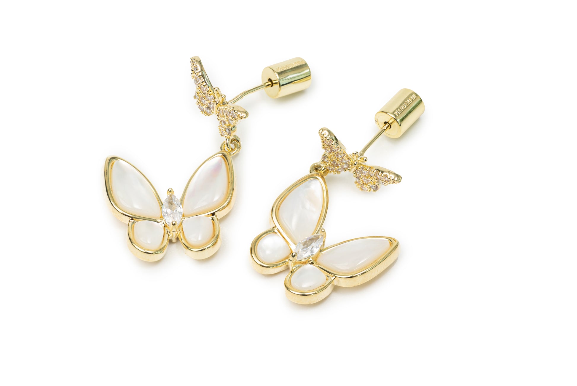 Butterfly in the Garden Drop Earrings - Golden Drop Earrings for Women
