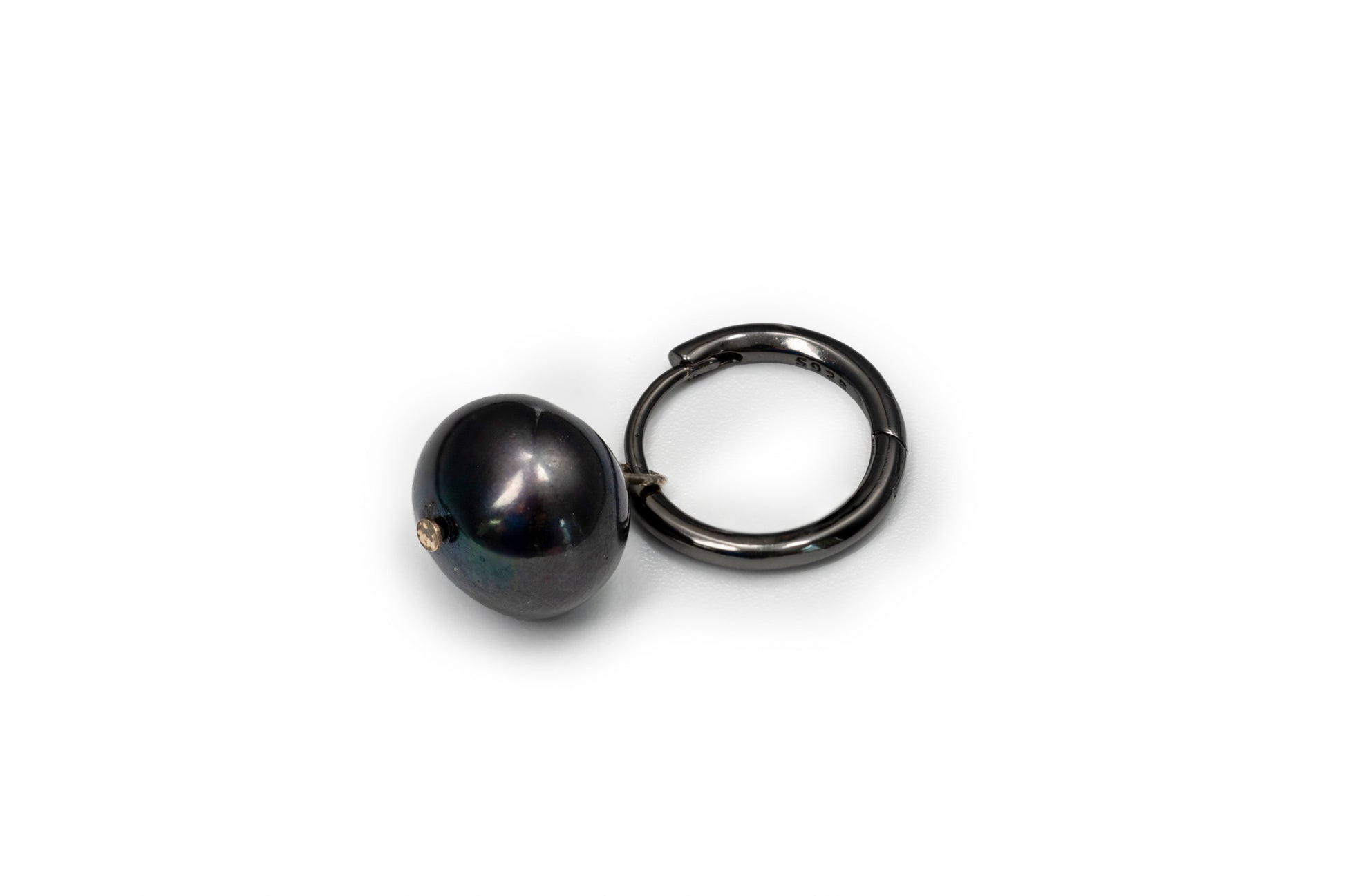 Black Round Drop Earrings - Black Earring for Women