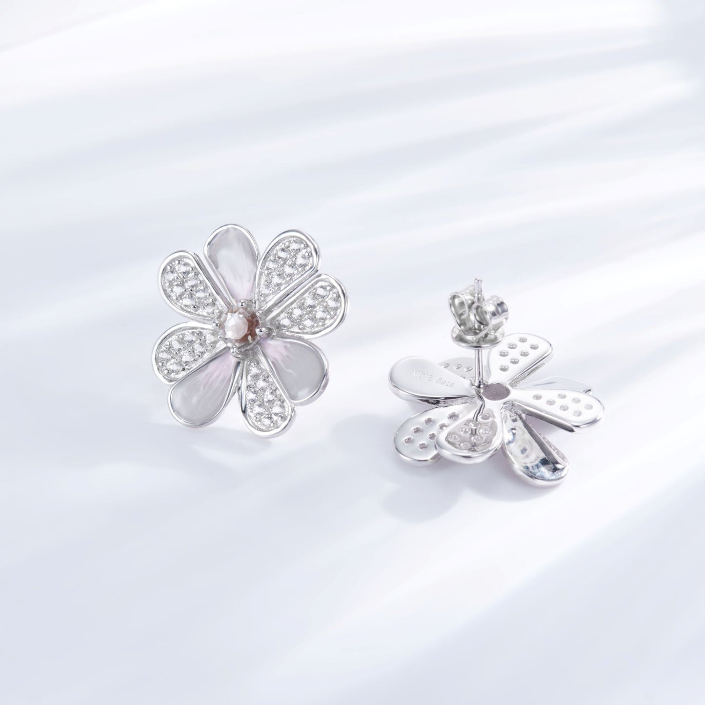 Peach Blossom Enamel Studs for Women