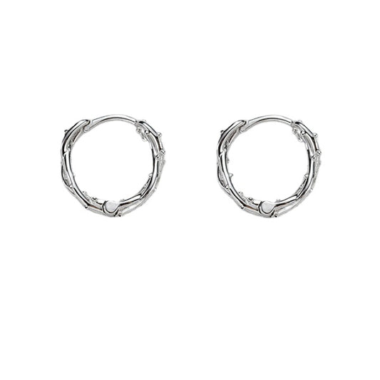 Garland silver hoop earrings for women