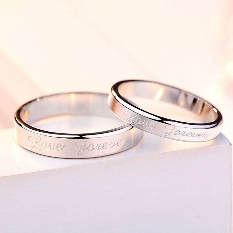 LOVE FOREVER Silver Couple Ring for Women