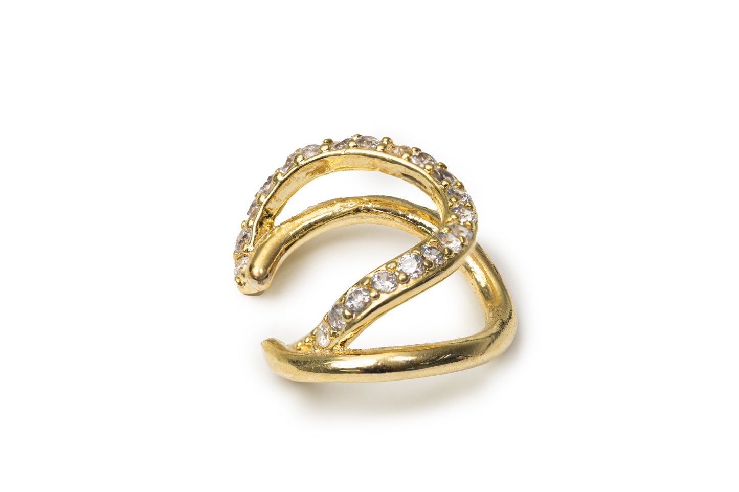 Planderful Golden Sparkle Ear Clip -Golden Ear Clip for Women (Only One Not In Pair)