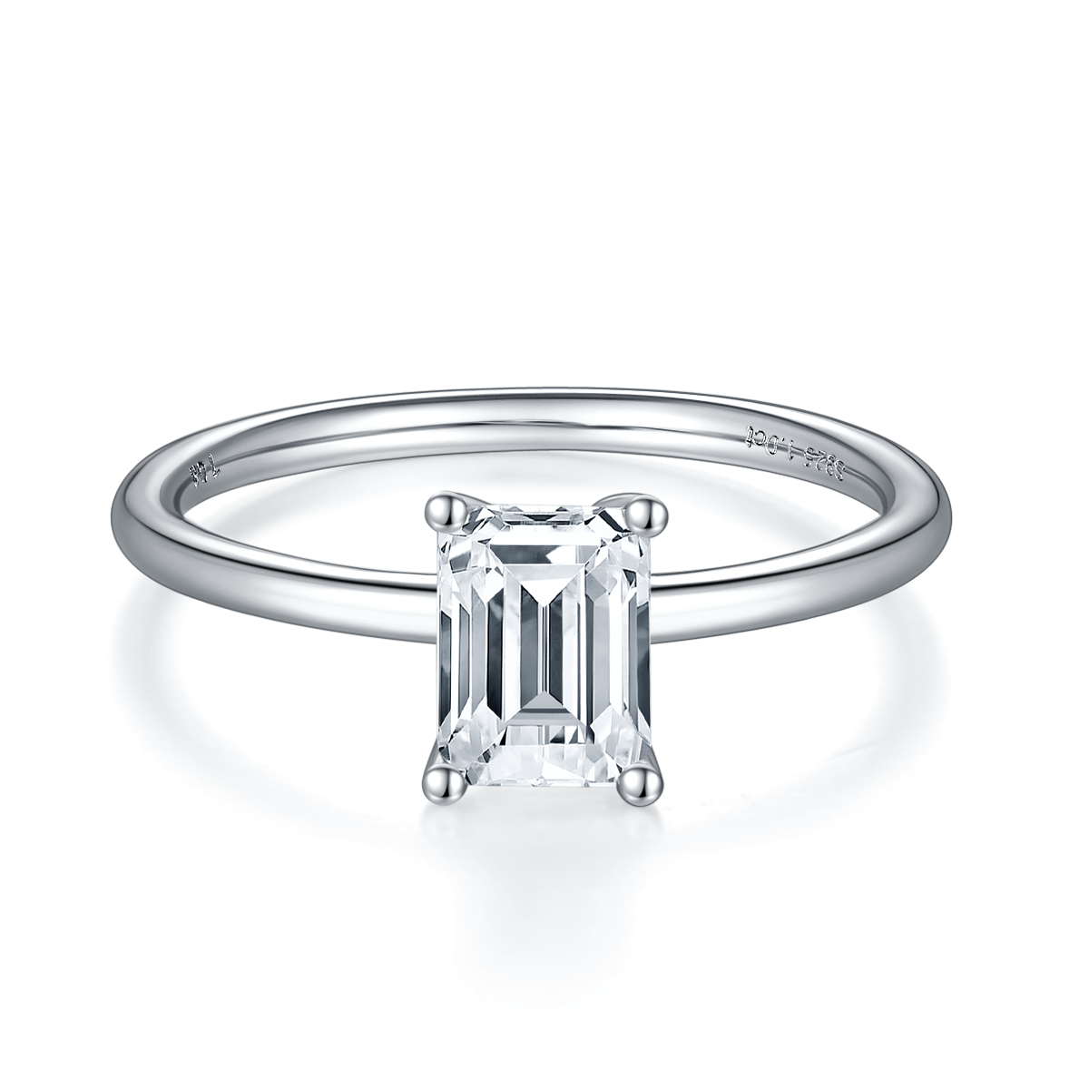 Moissanite Emerald Cut Ring for Women