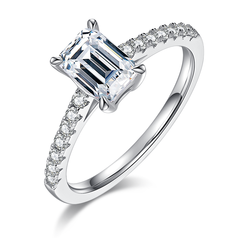 Moissanite Emerald Eternity Ring for Women