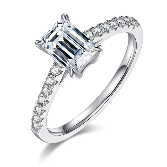 Moissanite Emerald Eternity Ring for Women