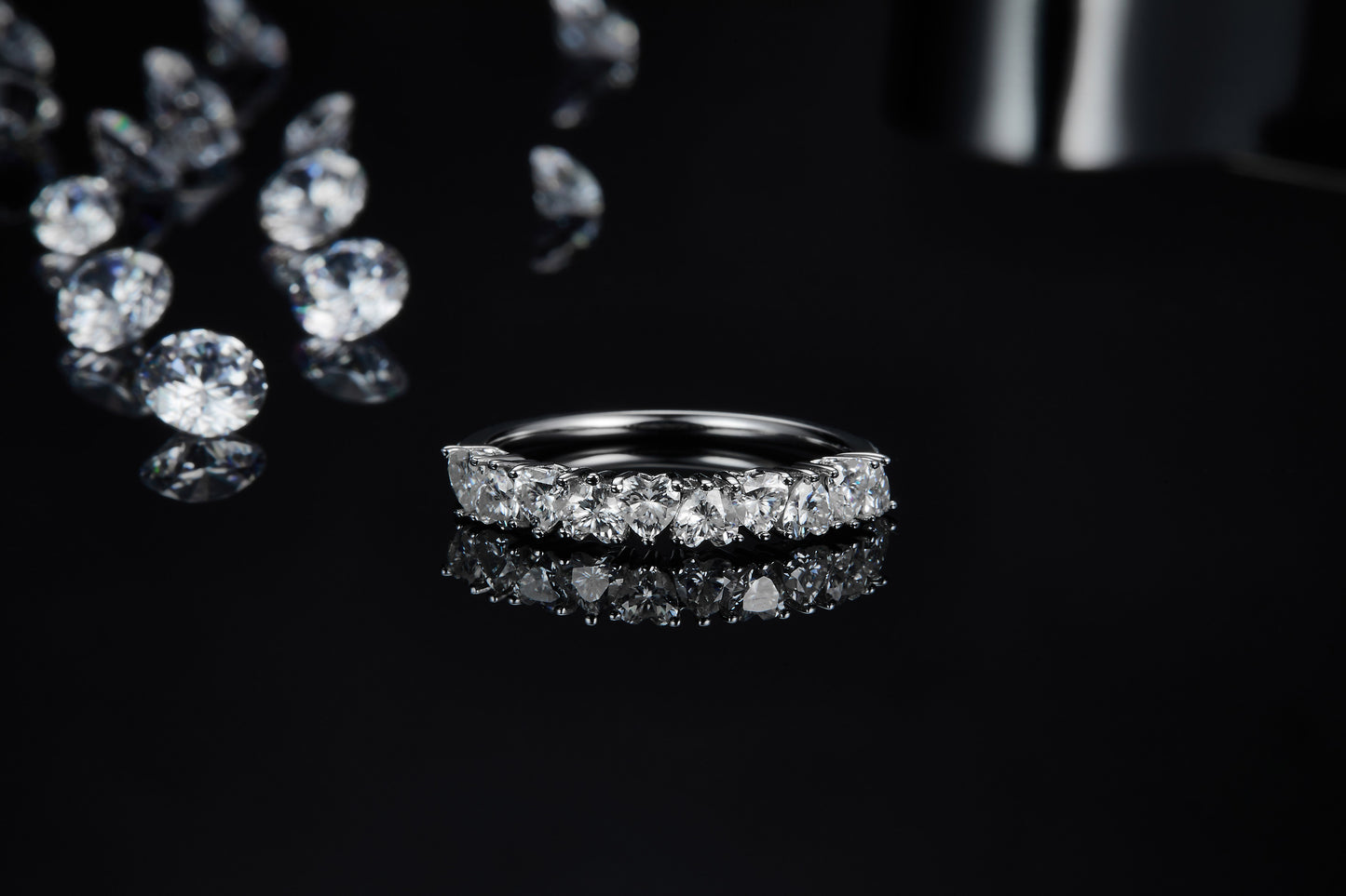 Moissanite Half Eternity Ring for Women