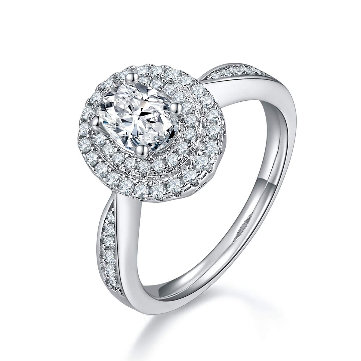 Moissanite Soleste Oval Halo Engagemet Ring for Women