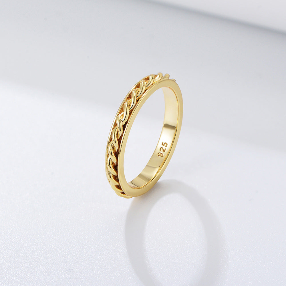 Dough Twist Design Sterling Silver Ring for Women