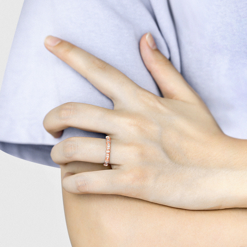 Full Row Marquise Shape with Zircon Silver Ring for Women