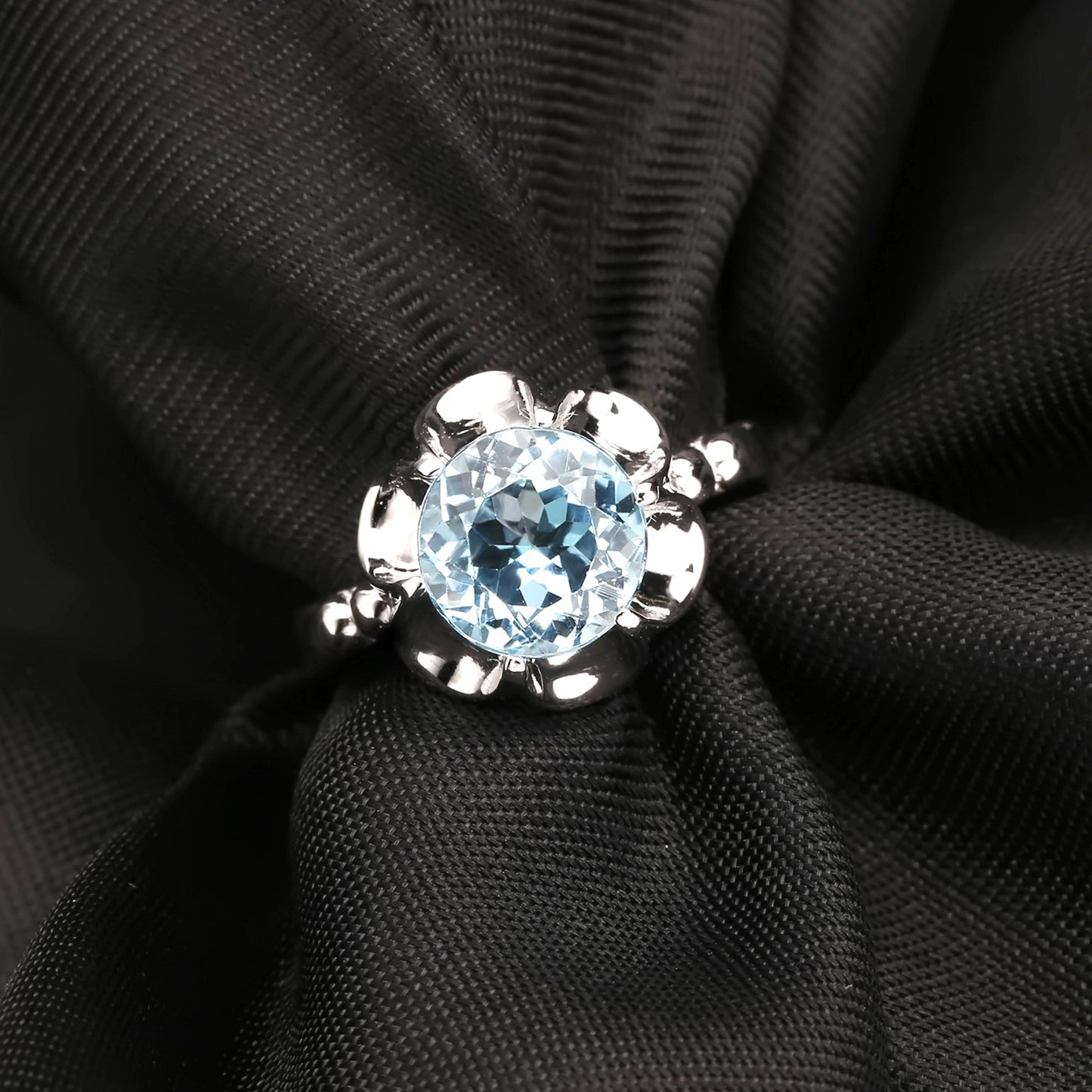 Fashion Luxury Natural Topaz S925 Silver Ring for Women