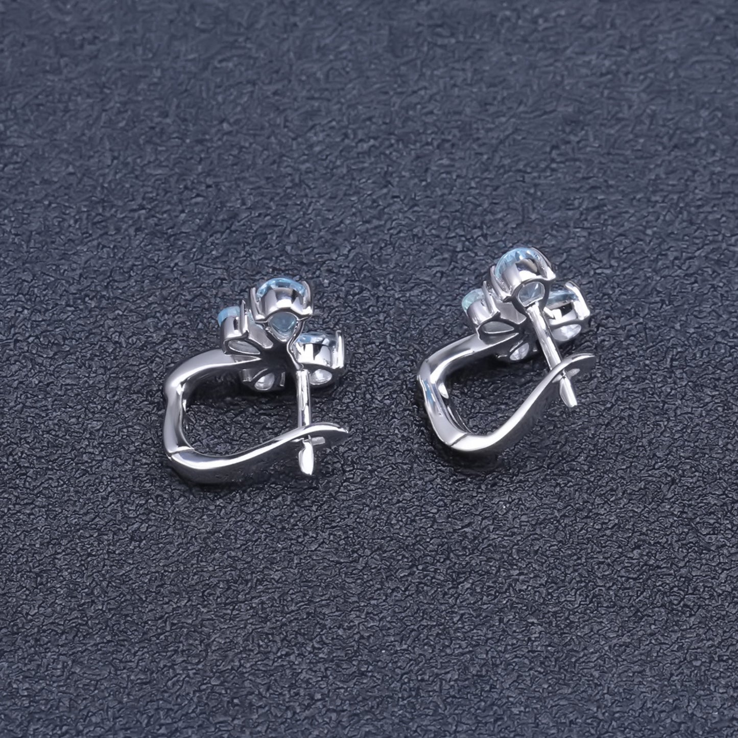 European Topaz Butterfly Silver Studs Earrings for Women